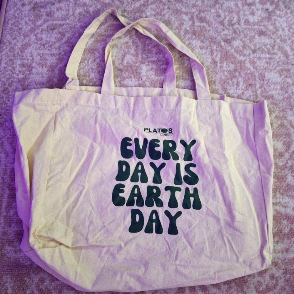 Cream Tote Bag Plato's Closet Earth Day Eco-Friendly Design